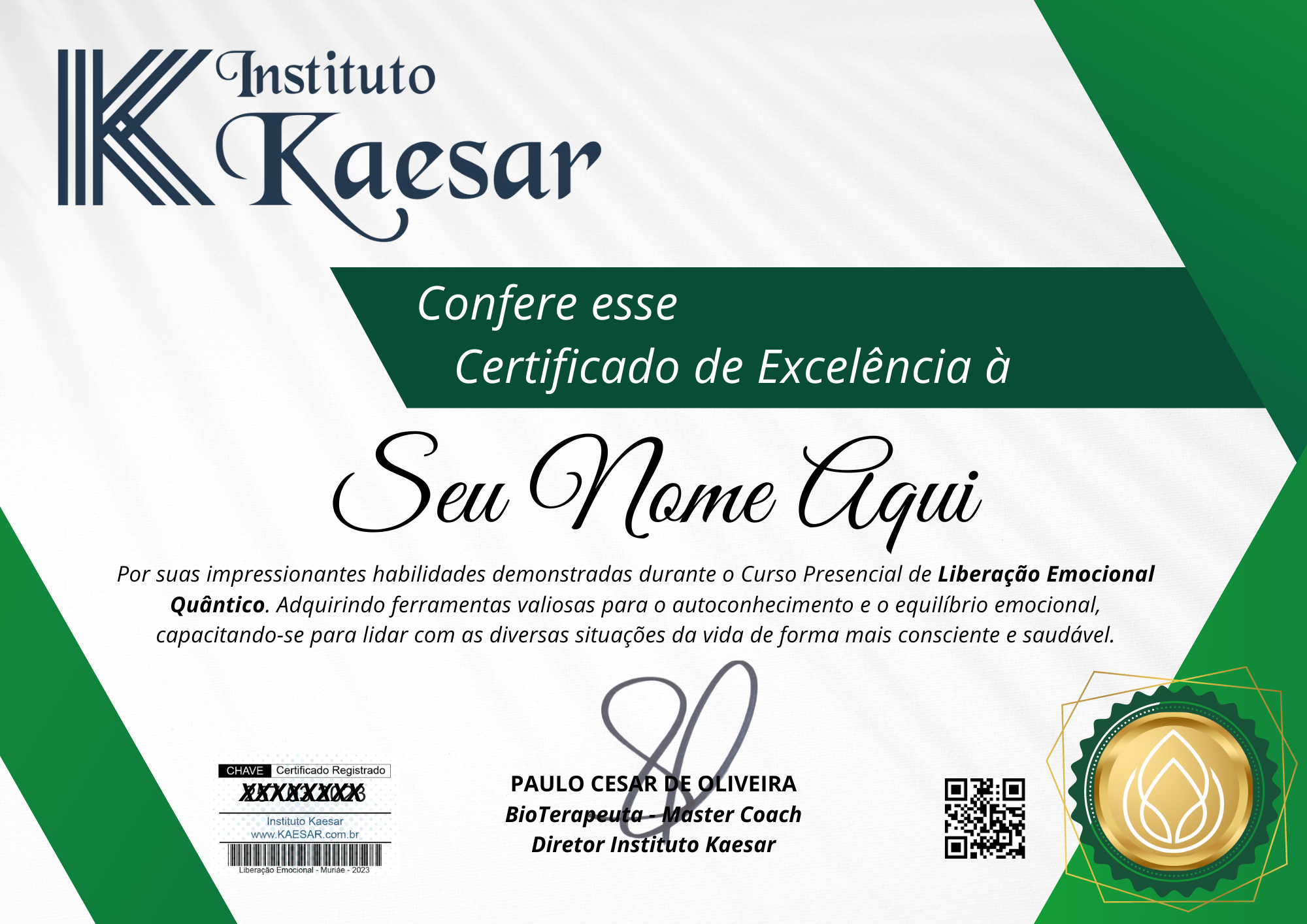 certificado curso liberação emocional